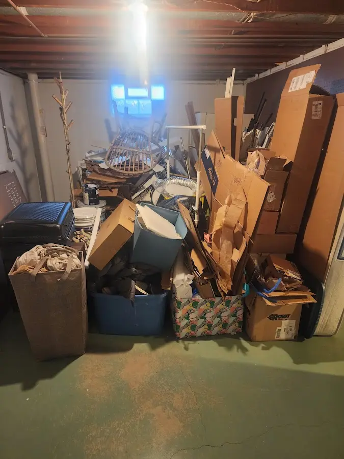 Roll-off dumpster container at job site for 20 Yard Dumpster Rental in Chatham